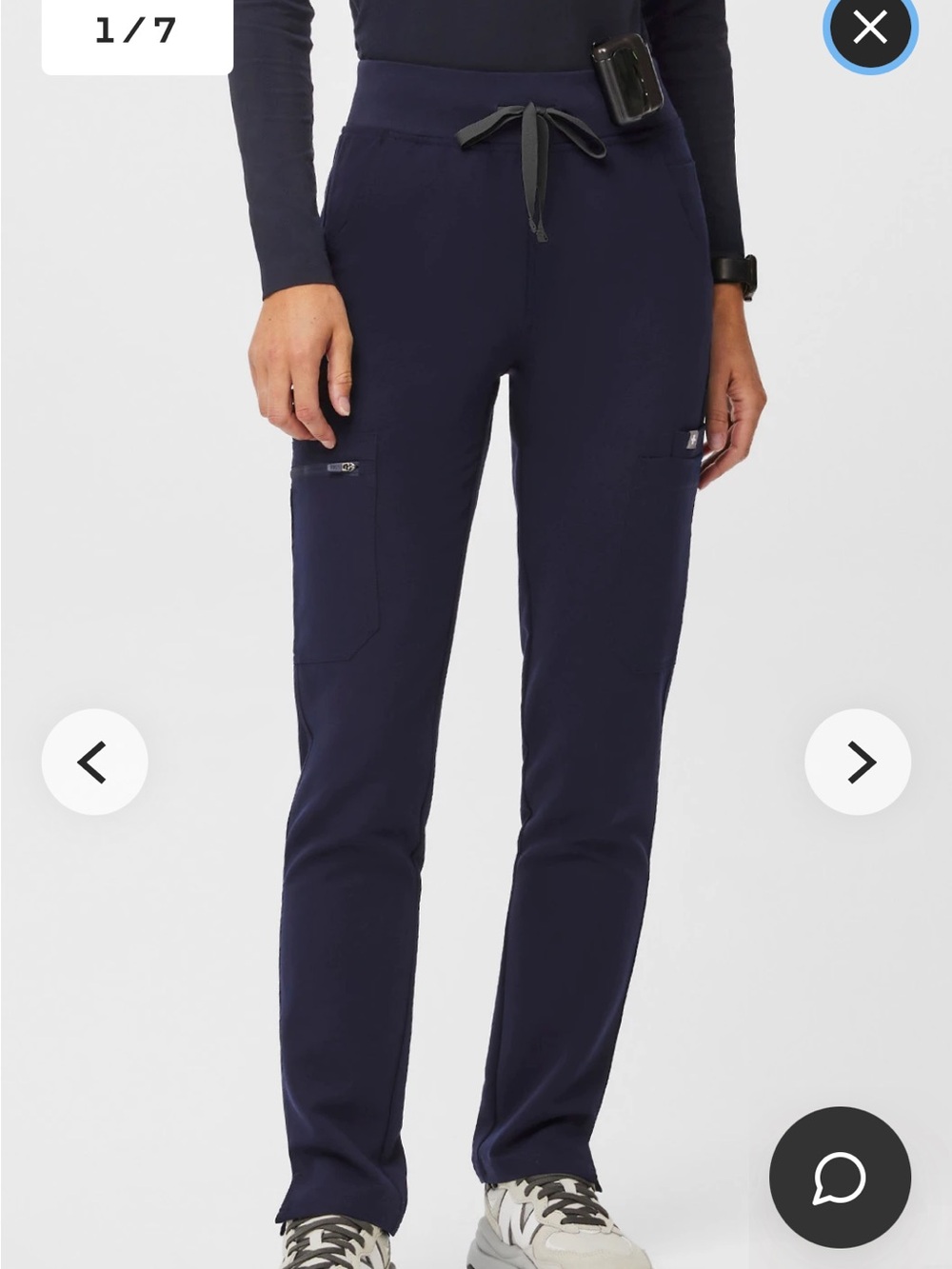 Figs Yola High-Rise Slim Scrub Pant. Navy nwt